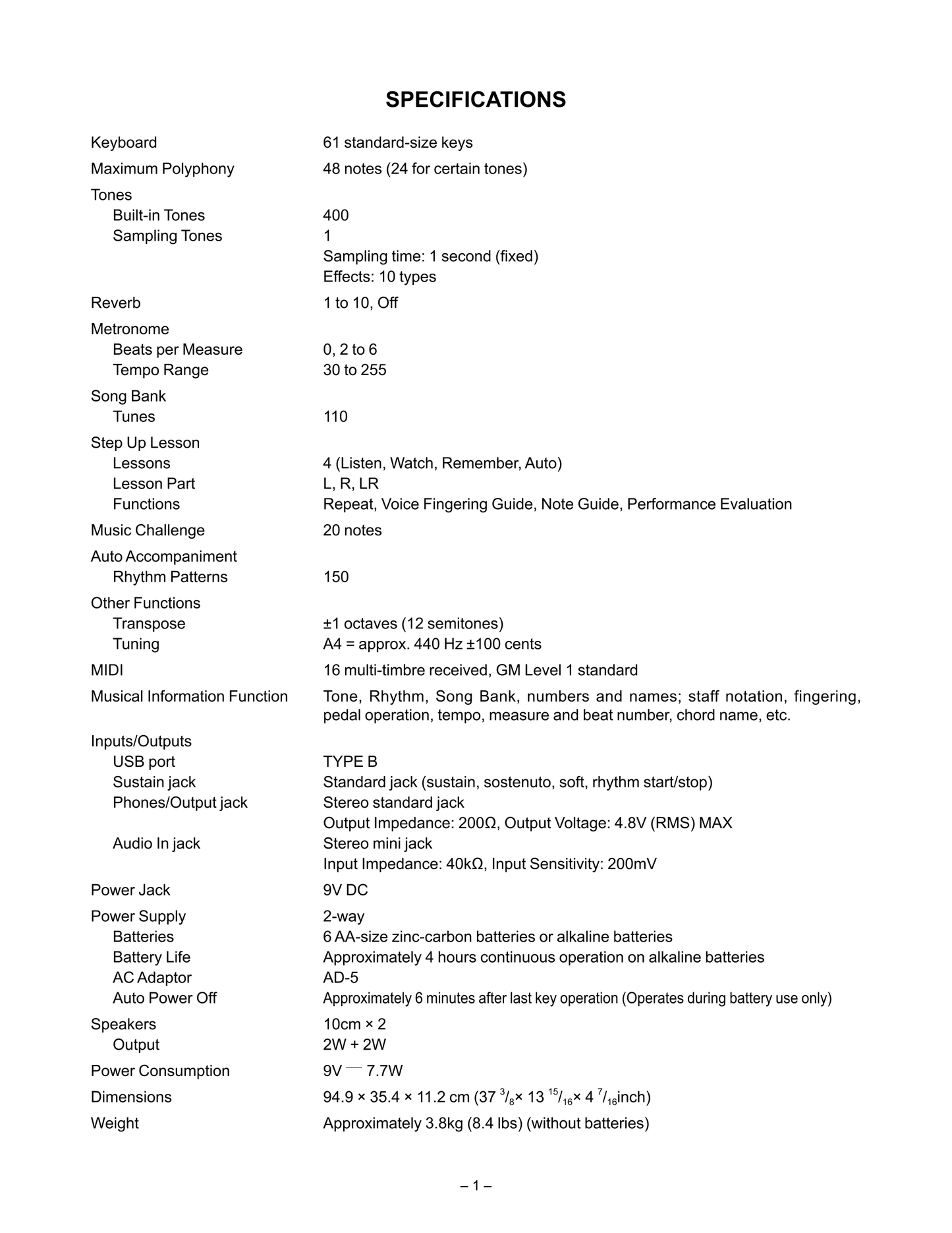 Casio CTK-2000 Keyboard Piano Service Manual (Pages: 27)