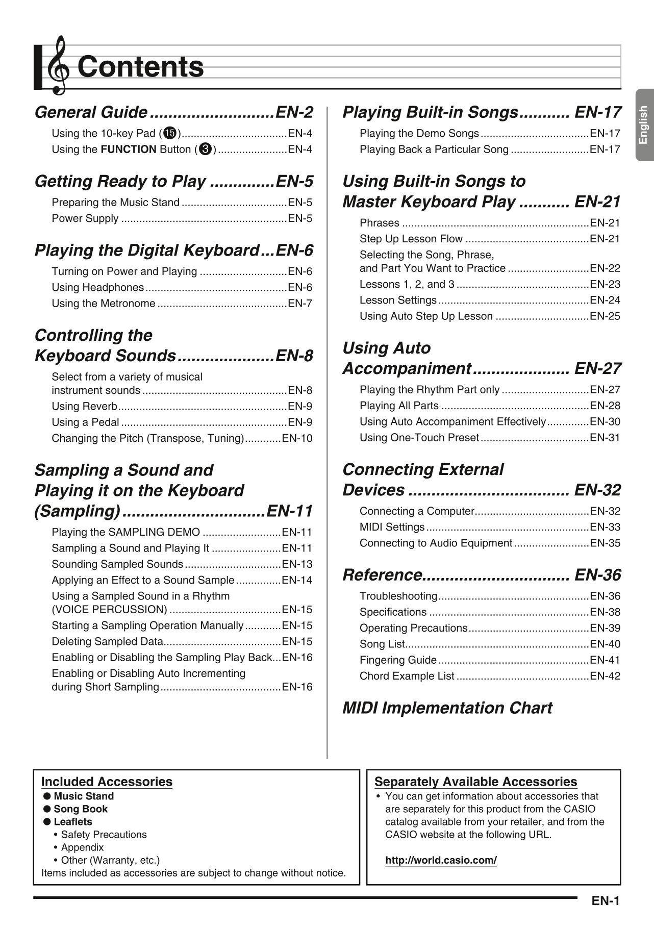 Casio CTK-2090 & CTK-2400 Keyboard Piano Owner's/ User Manual (Pages: 47)