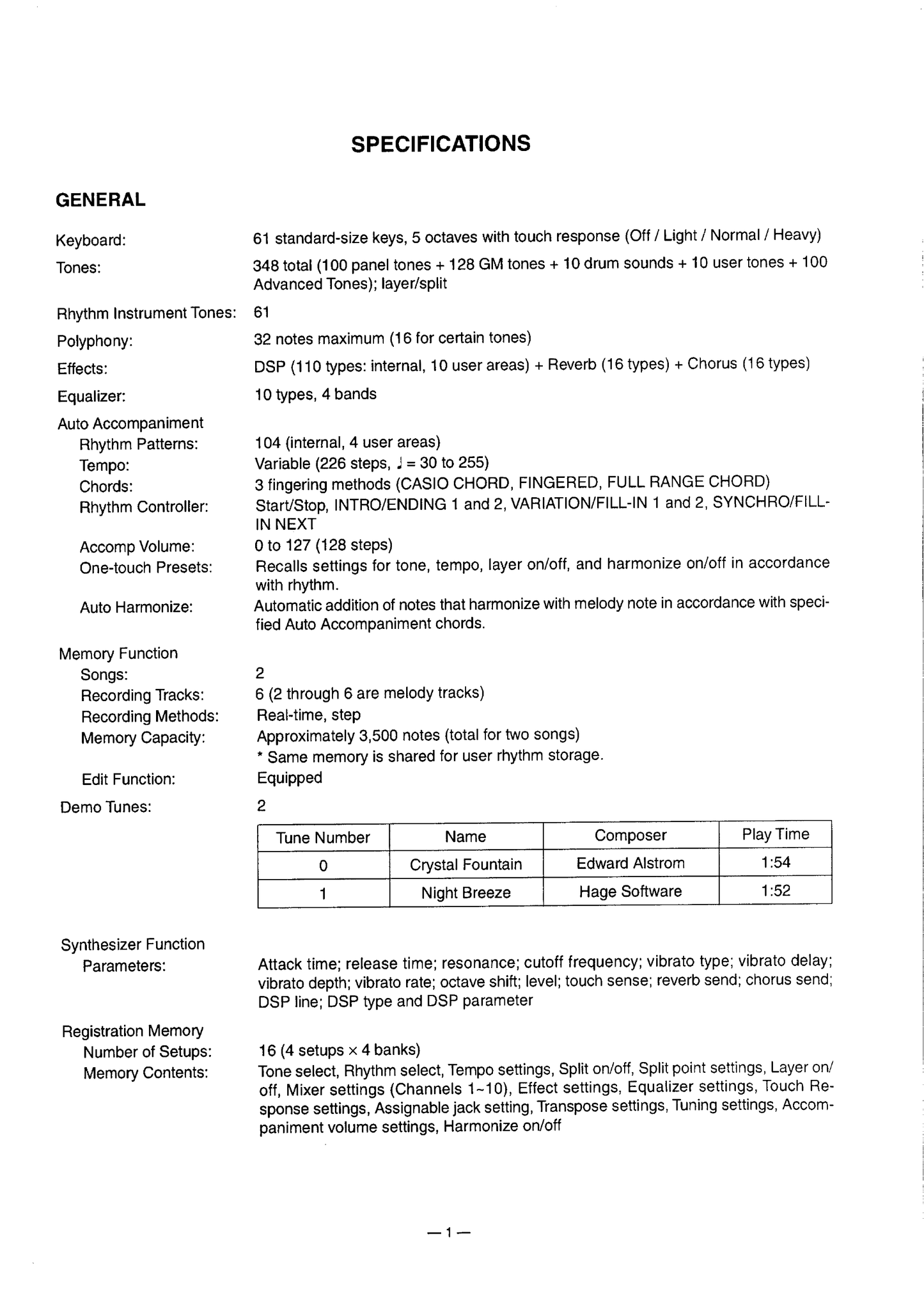 Casio CTK-671 Keyboard Piano Service Manual (Pages: 18)