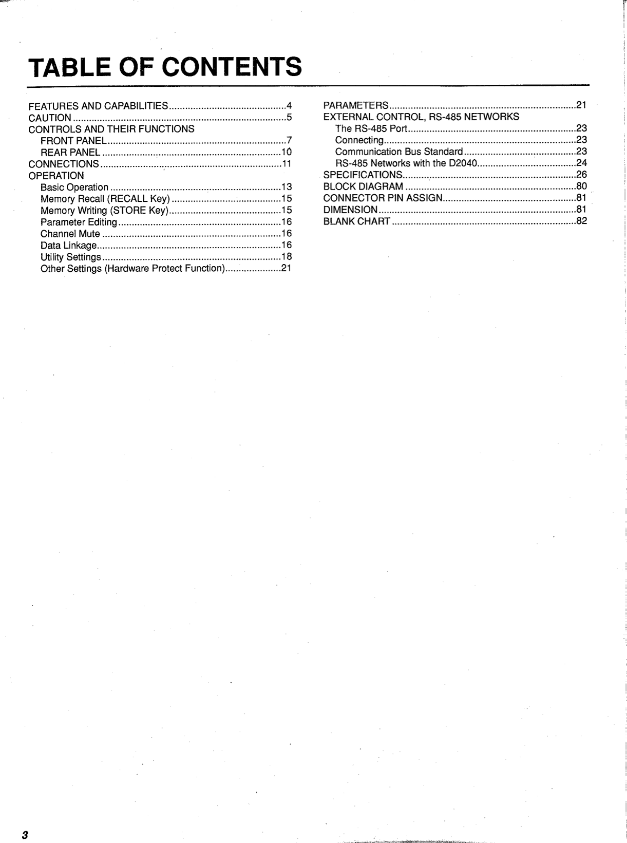 Yamaha D2040 Digital Channel Divider Owner/ User Manual (Pages: 86)
