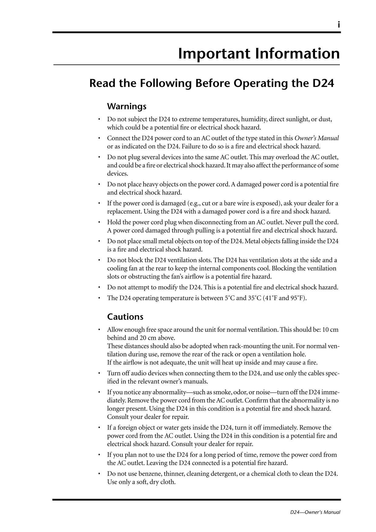 Yamaha D24 Digital Multitrack Recorder Owner/ User Manual (Pages: 211)