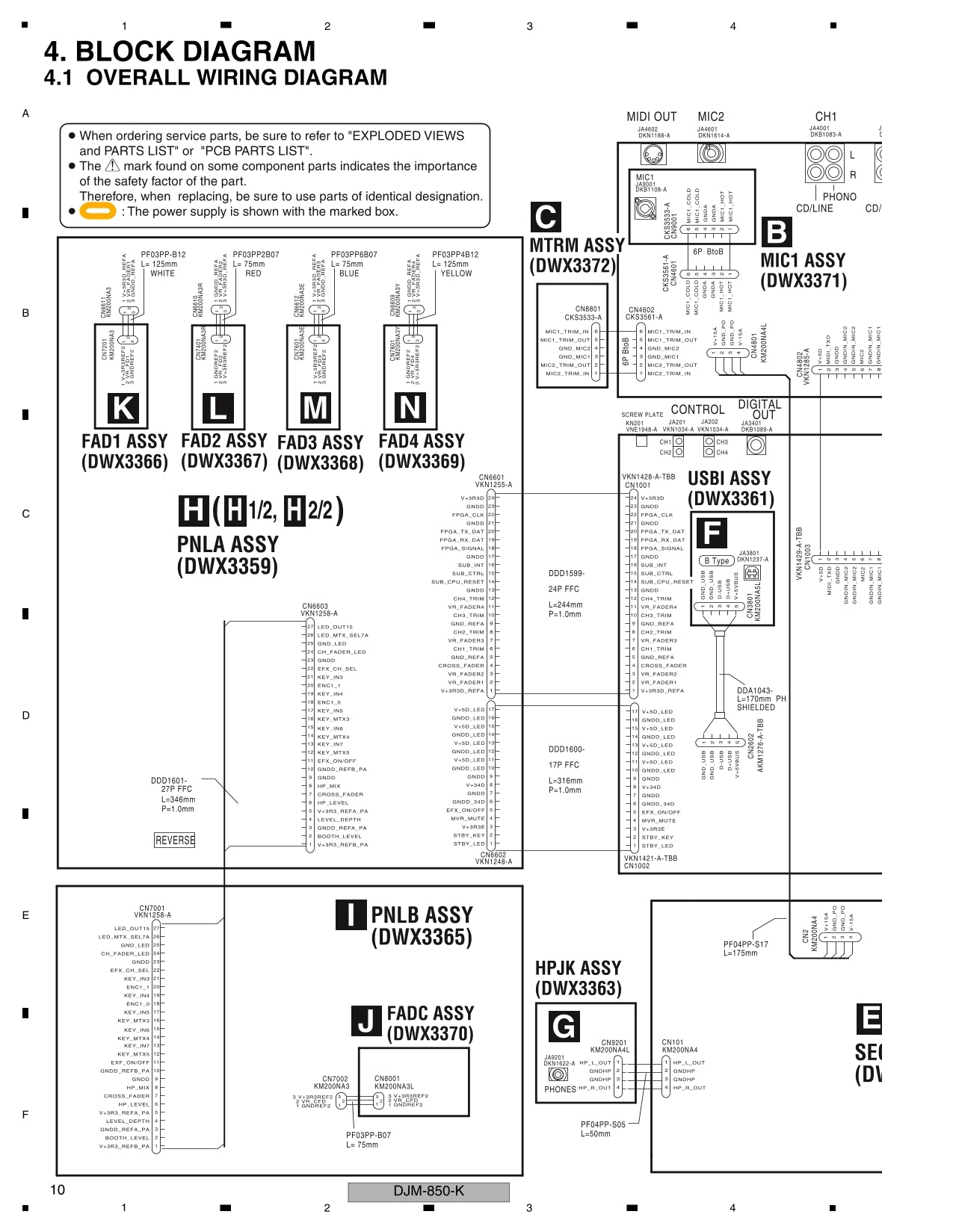 Pioneer DJM-850-K & DJM-850-S DJ Mixer Service Manual (Pages: 203)