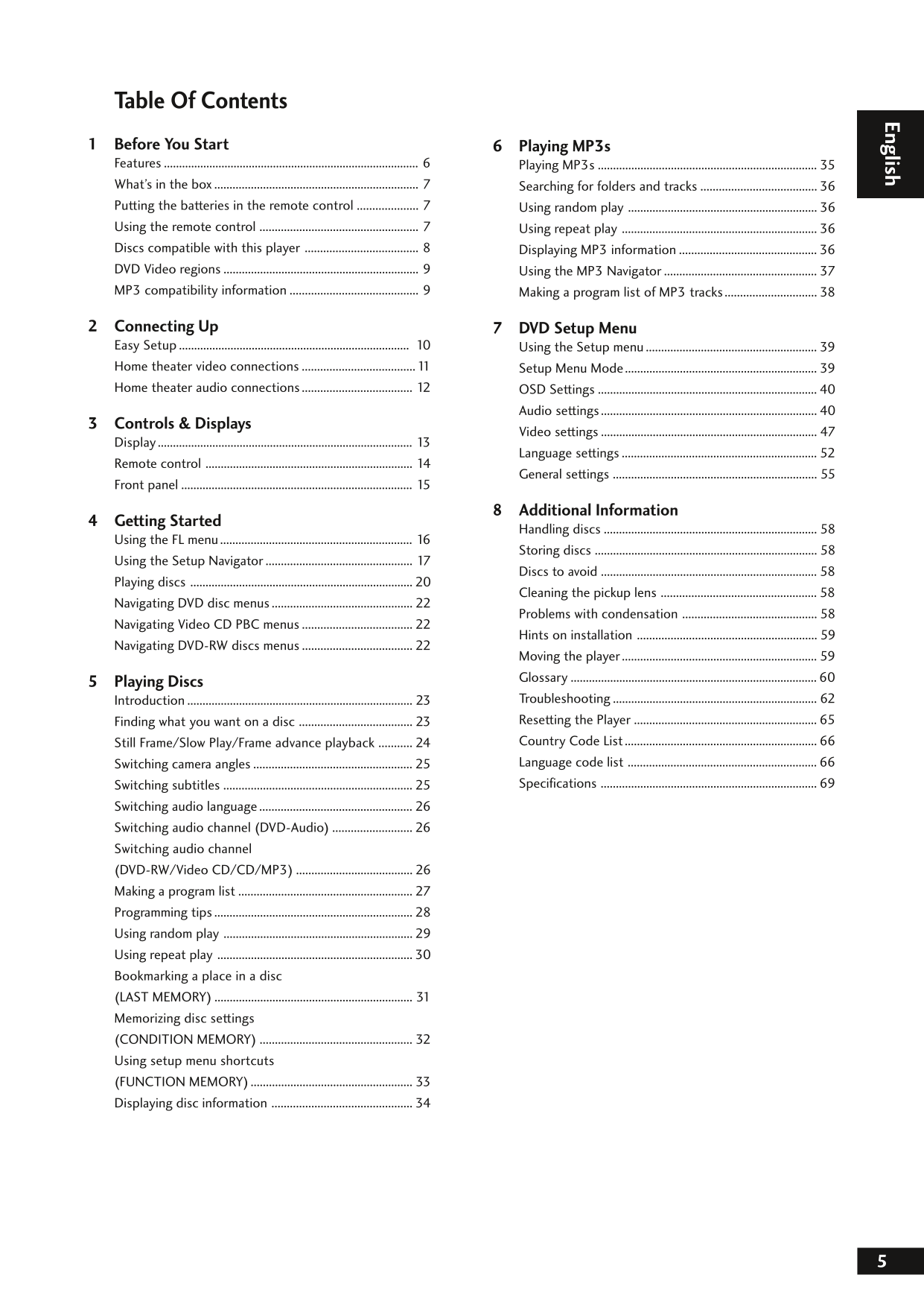 Marantz DV8400 DVD Player Owner/ User Manual (Pages: 70)