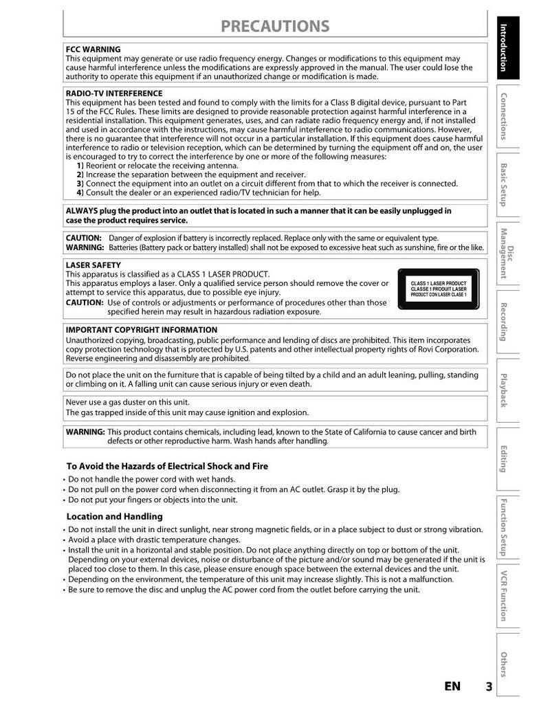 Toshiba DVR620KU DVD Recorder (DVDR) Operating Manual