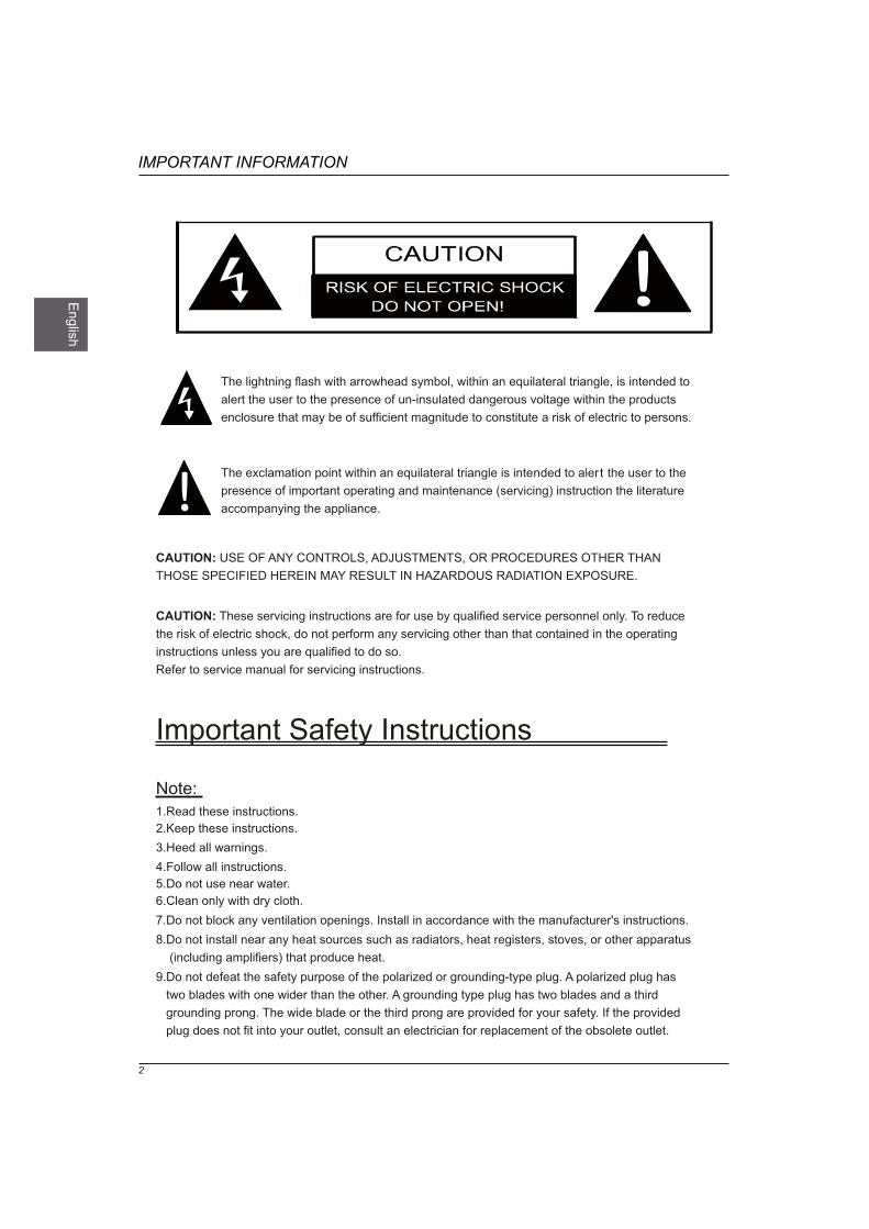 Westinghouse DWM48F1Y1 TV Operating Manual
