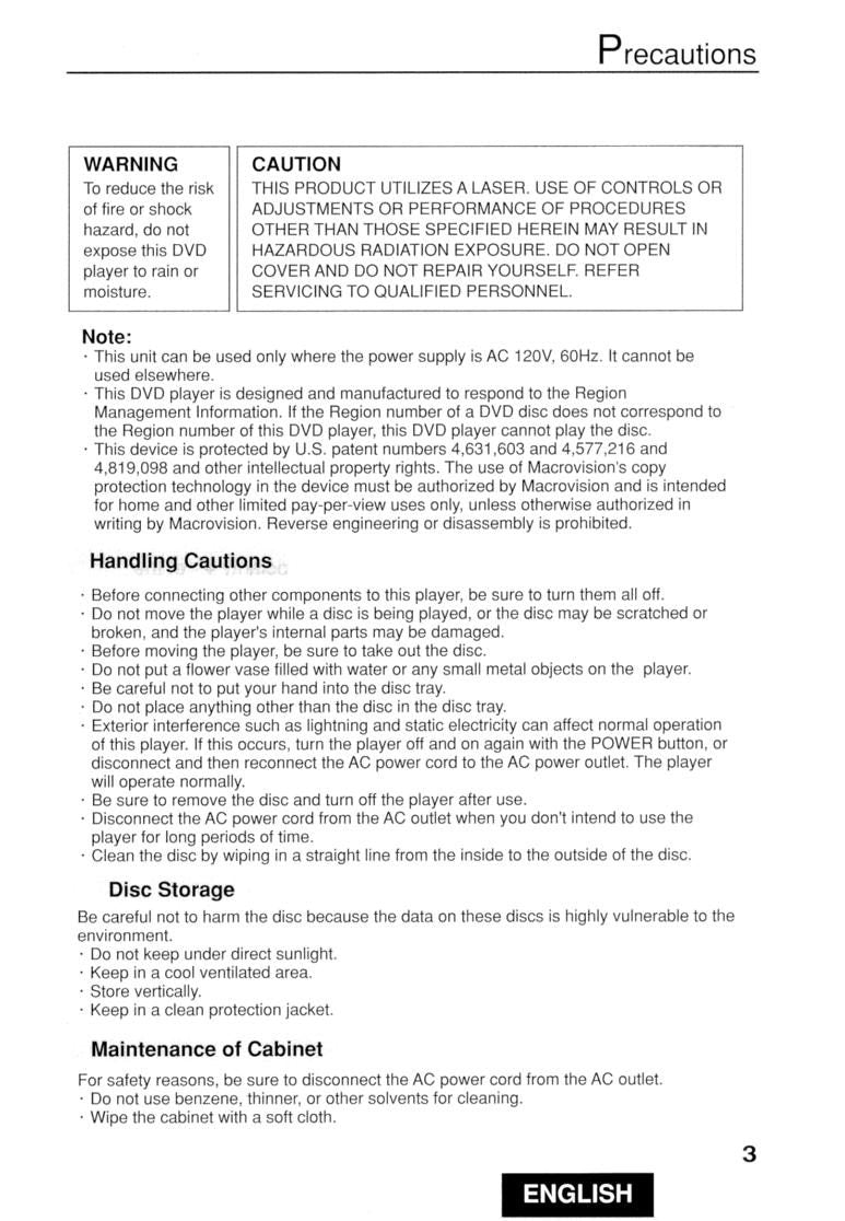 Hitachi DVC605U DVD Player Operating Manual