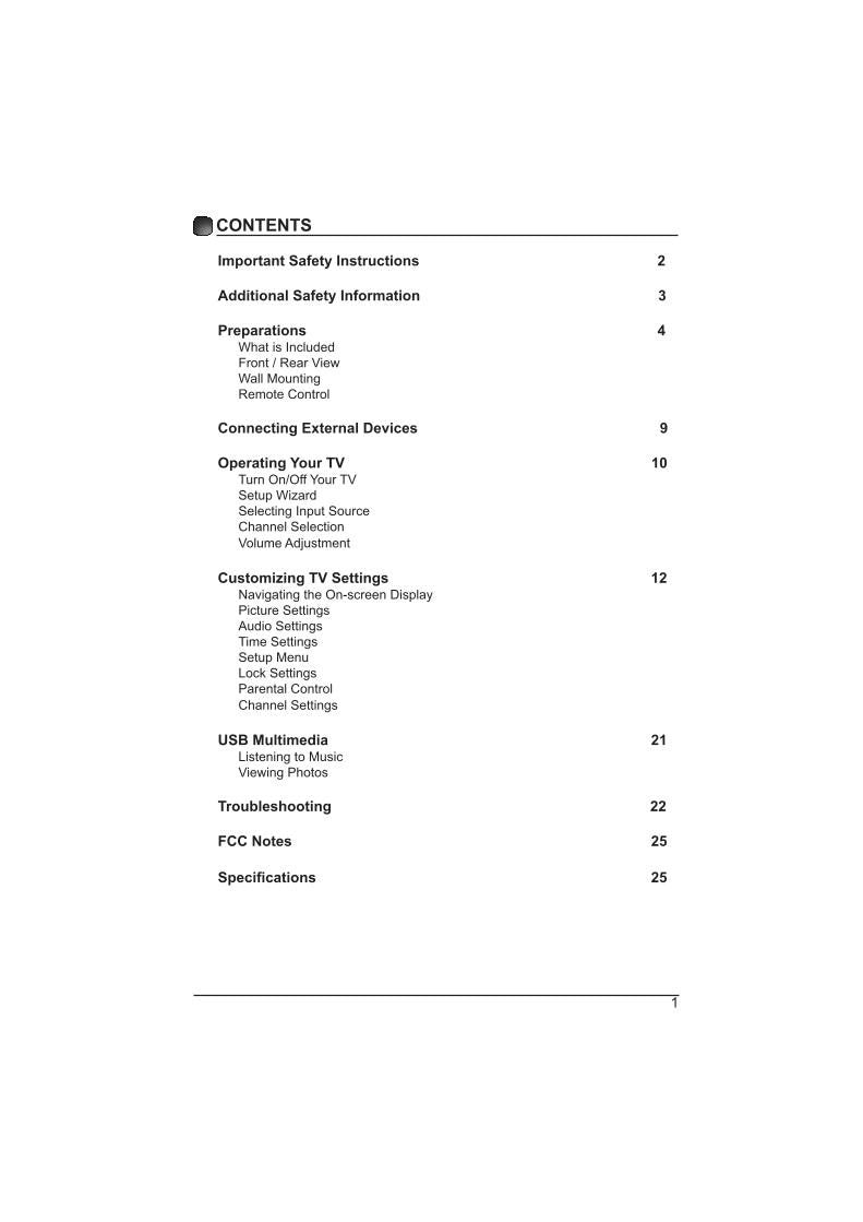 Element ELEFW401A TV Operating Manual