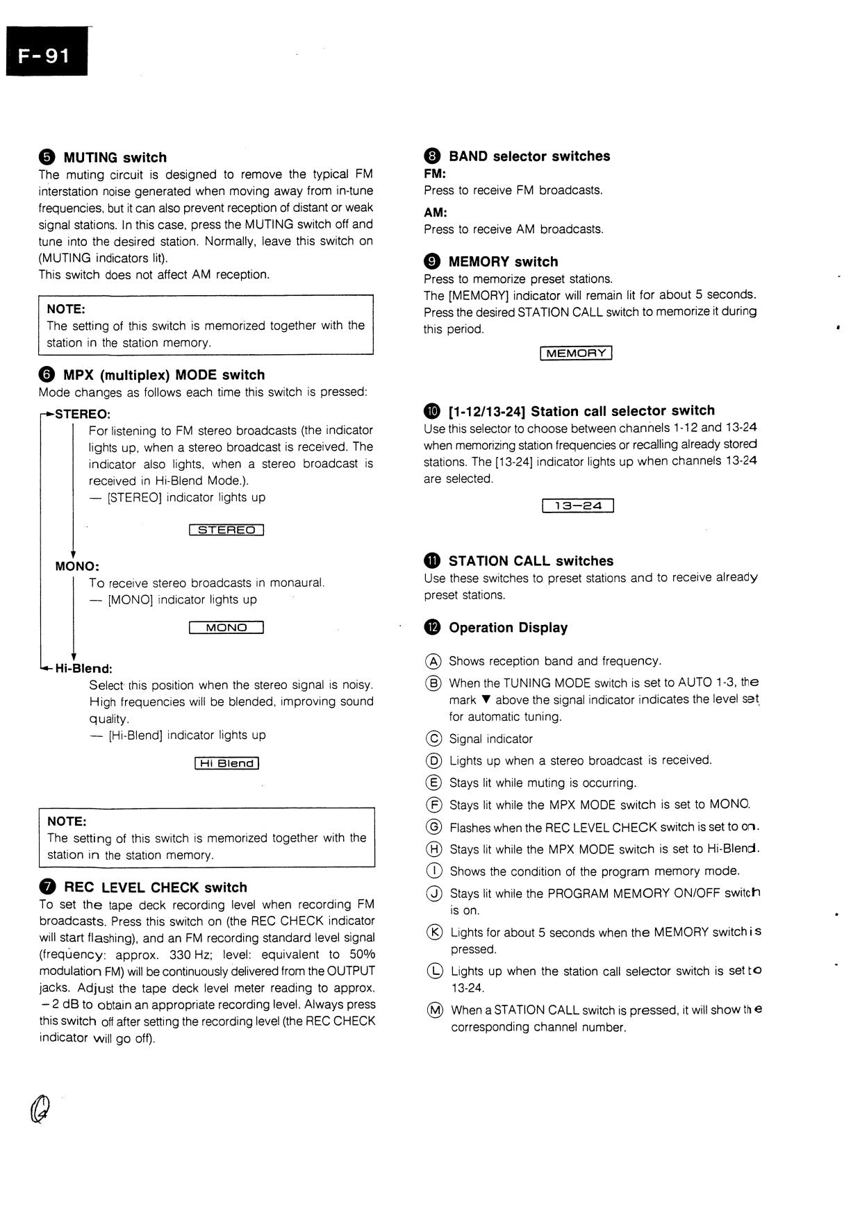 Pioneer F-91 AM/FM Digital Synthesizer Tuner Service Manual (Pages: 28)