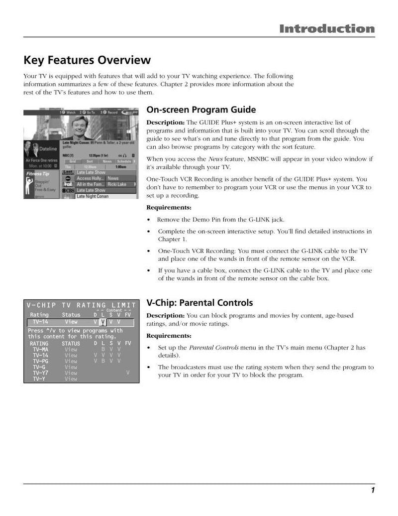 RCA F19442OM TV Operating Manual