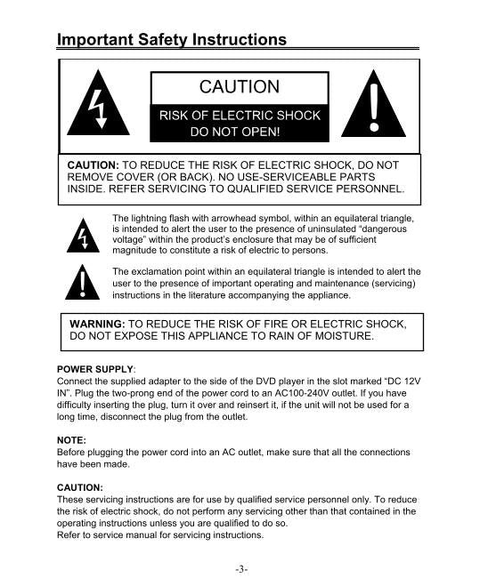 Polaroid FDM1000A TV/DVD Combo Operating Manual