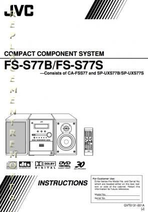 JVC CAFSS77 FSS77B FSS77BJ Audio System Operating Manual