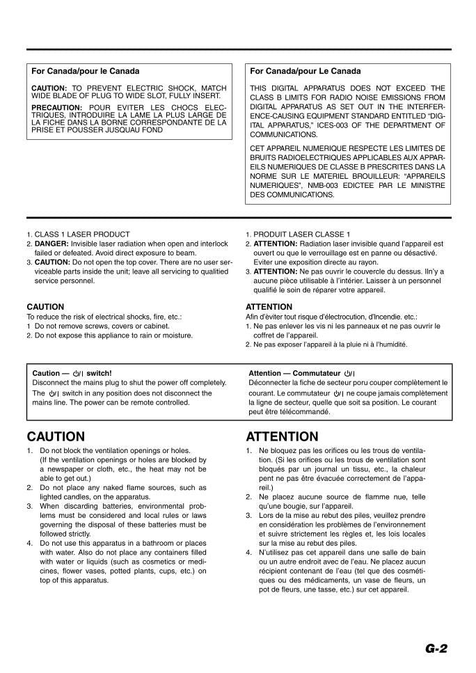 JVC CAFSSD1000 FSSD1000 SPFSSD1000 Audio System Operating Manual