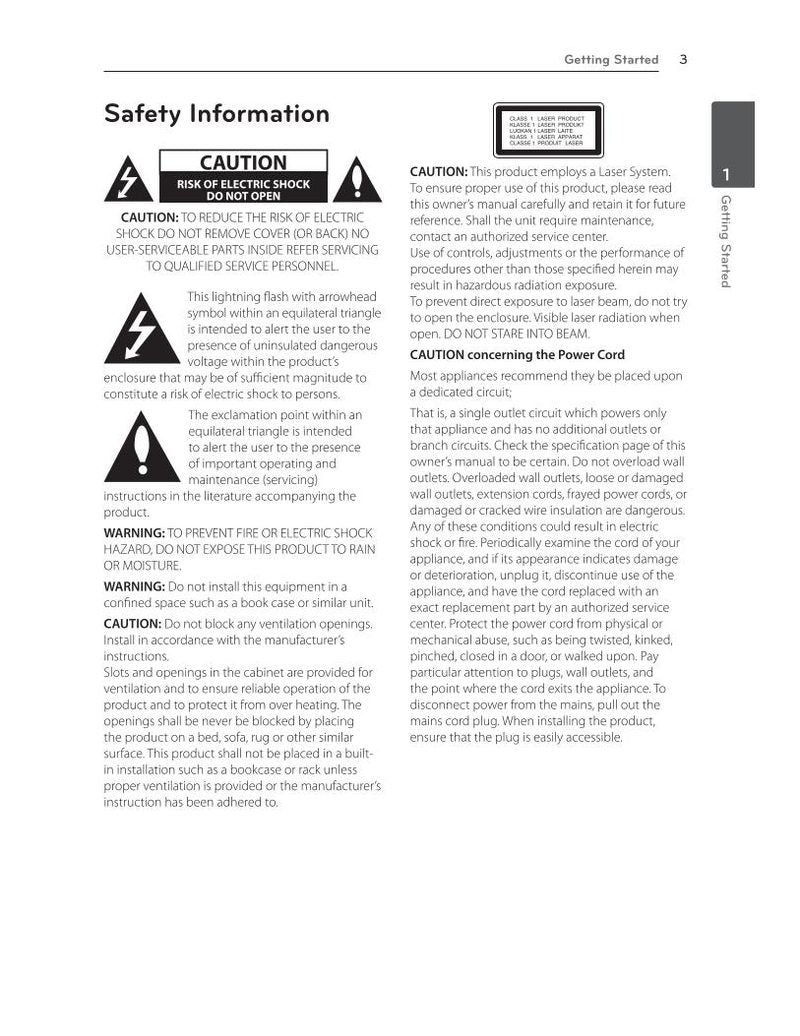 LG LHB326 Home Theater System Operating Manual