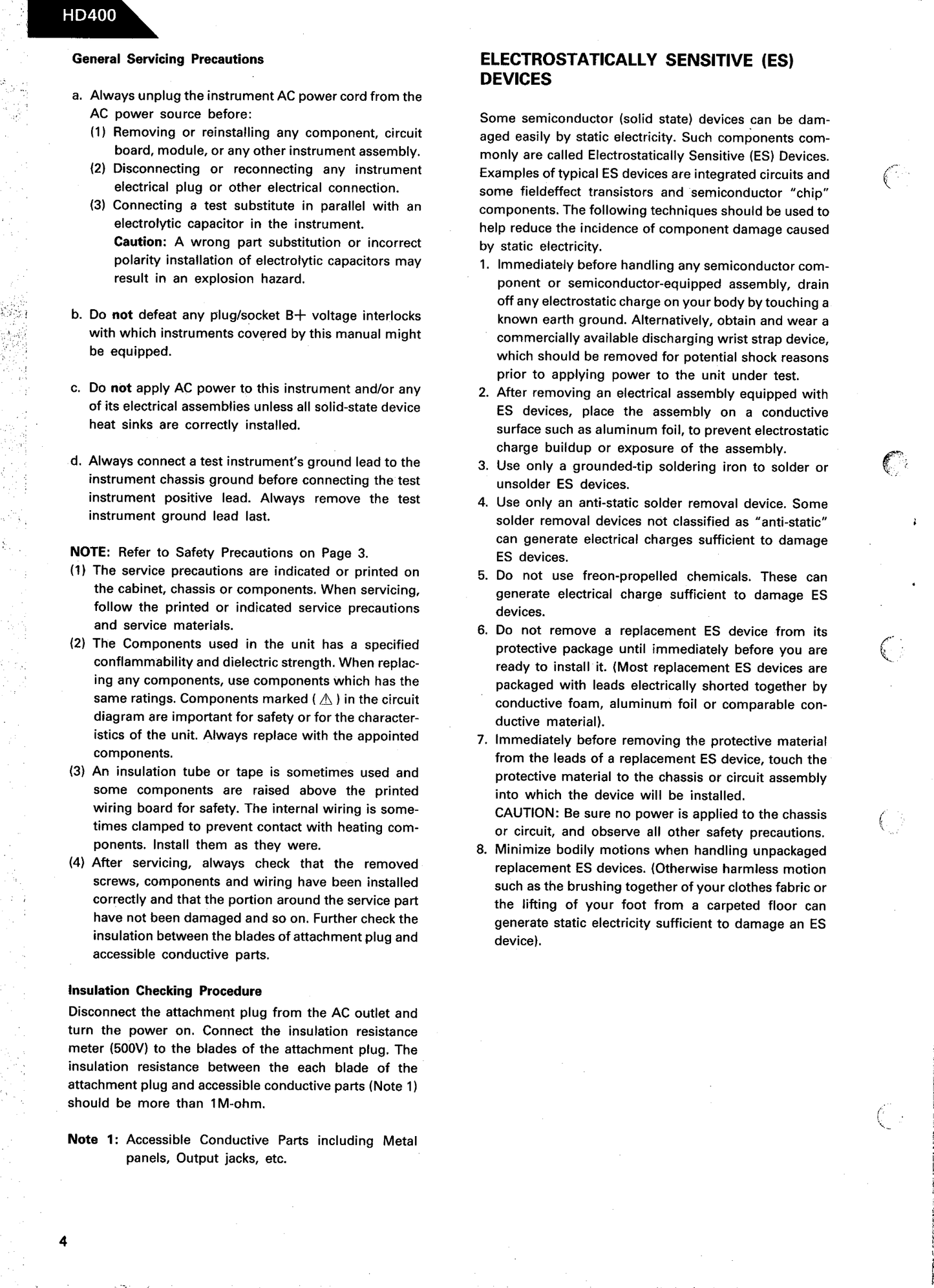 Harman/ Kardon HD400 CD Player Owner & Service Manual (Pages: 71)