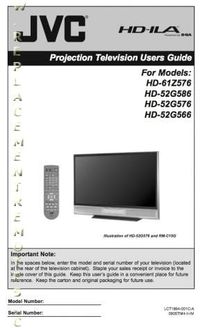 JVC HD52 G 566 576 586 TV Operating Manual
