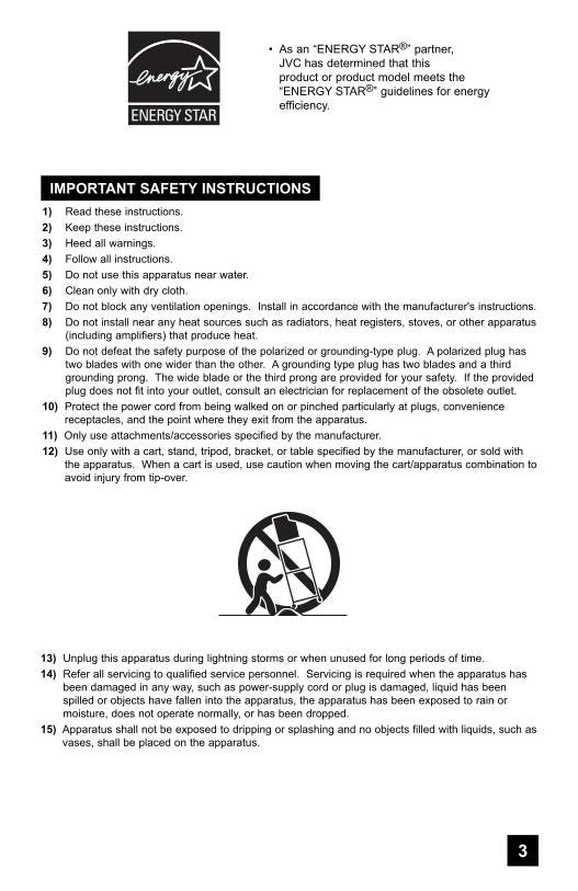 JVC HD65 S 998 TV Operating Manual