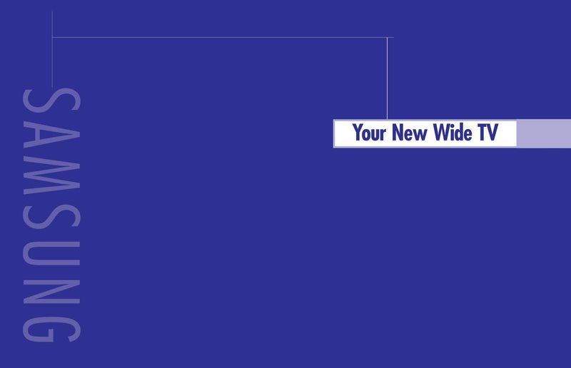 Samsung HLP4663W HLR4266WX/XAA HLR6168WX TV Operating Manual