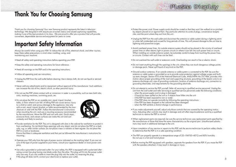 Samsung HPN4239 TV Operating Manual