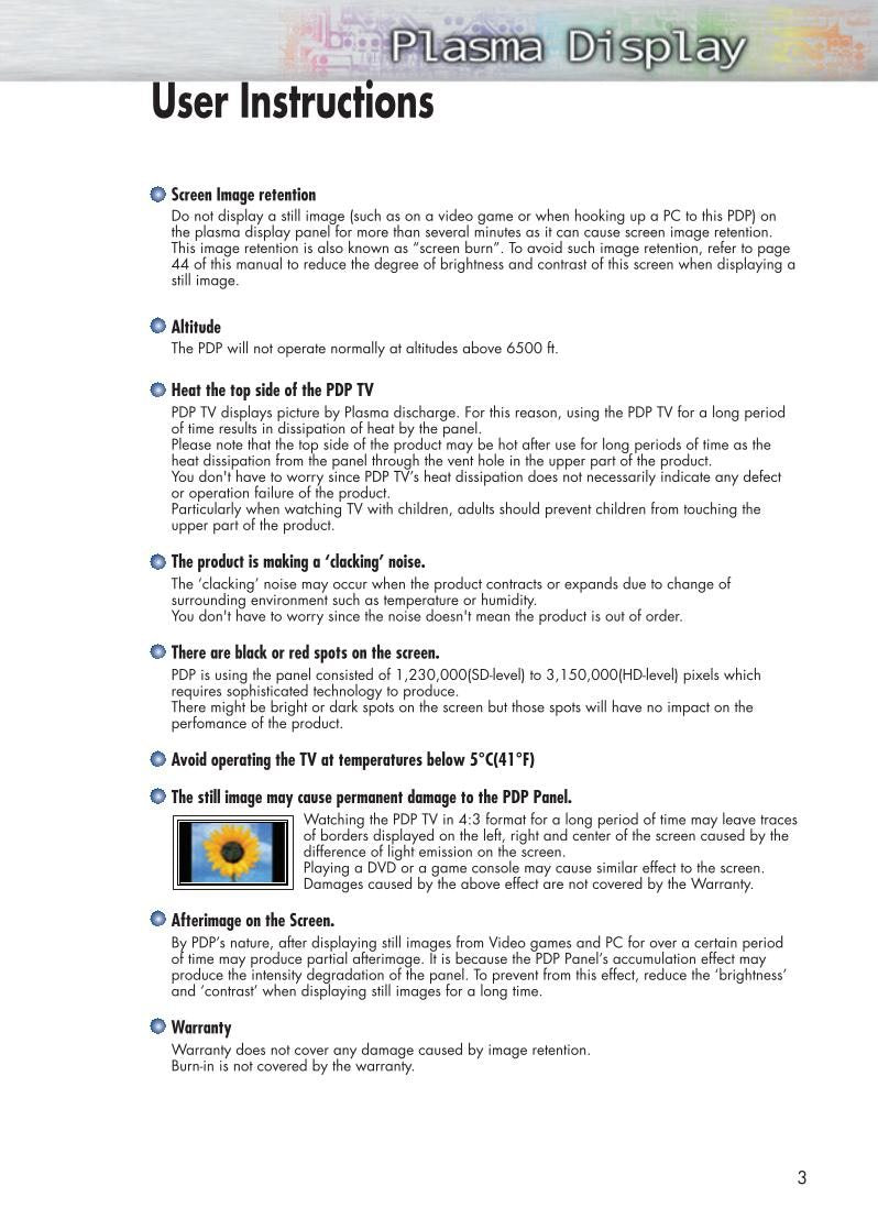 Samsung HPP5071 TV Operating Manual