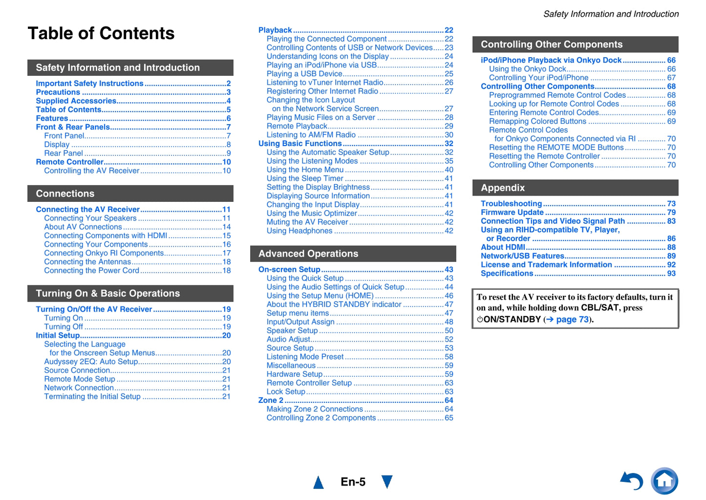 Onkyo HT-R791 Audio Receiver Owner's/ User Manual (Pages: 148)