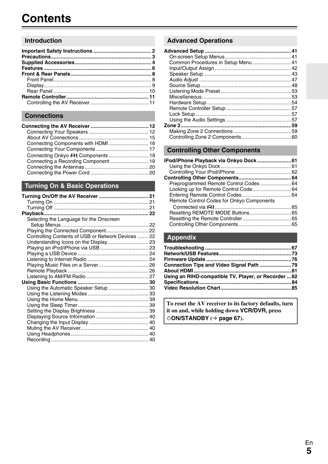 Onkyo HT-R990 Audio Receiver Owner's/ User Manual (Pages: 172)
