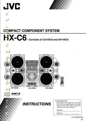 JVC CAHXC6 HXC6 SPHXC6 Audio System Operating Manual