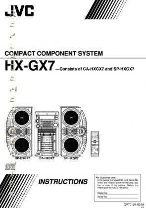 JVC HXGX7J Audio System Operating Manual