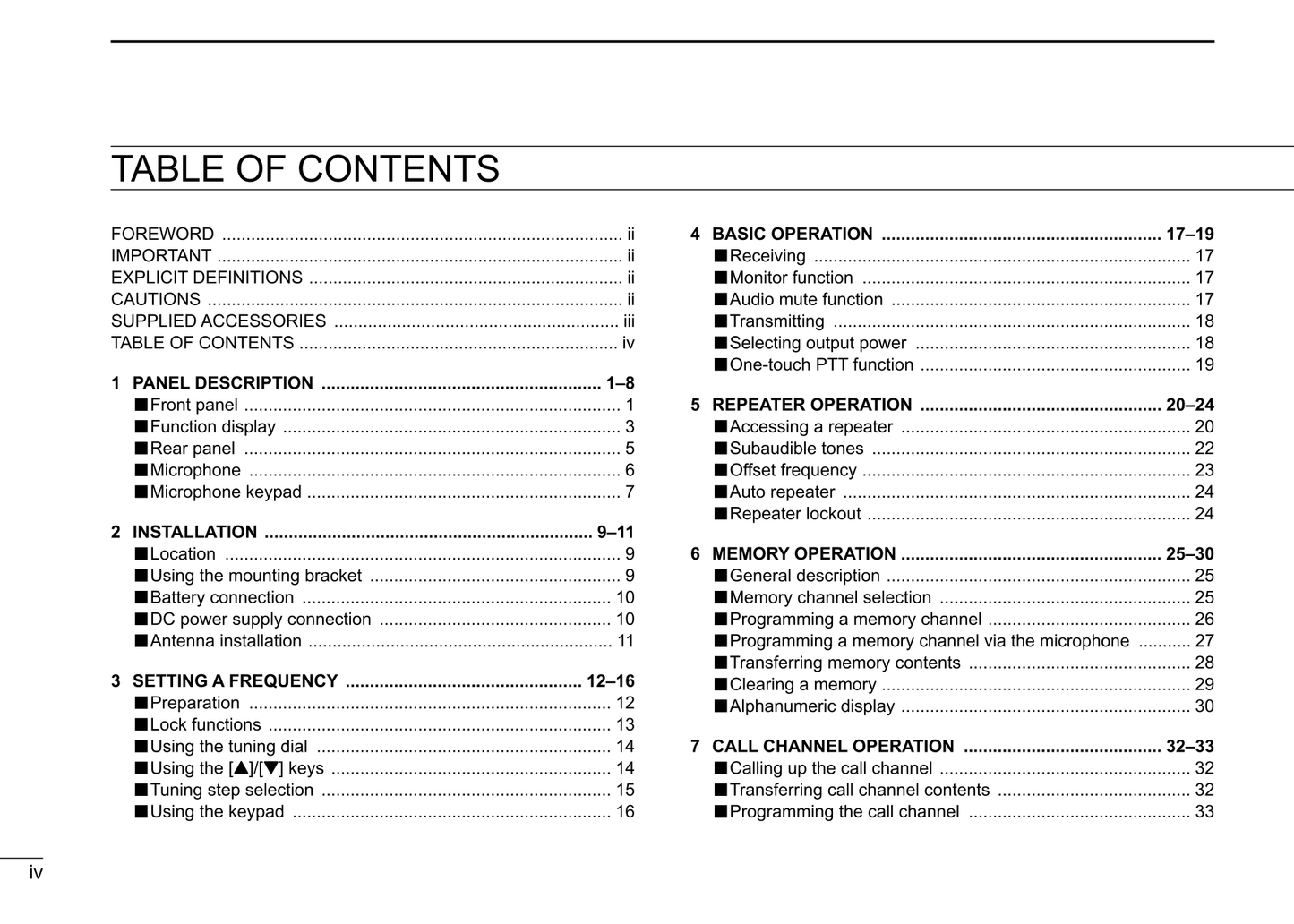 Icom IC-2100 H FM Transceiver Owner/ User Manual (Pages: 72)