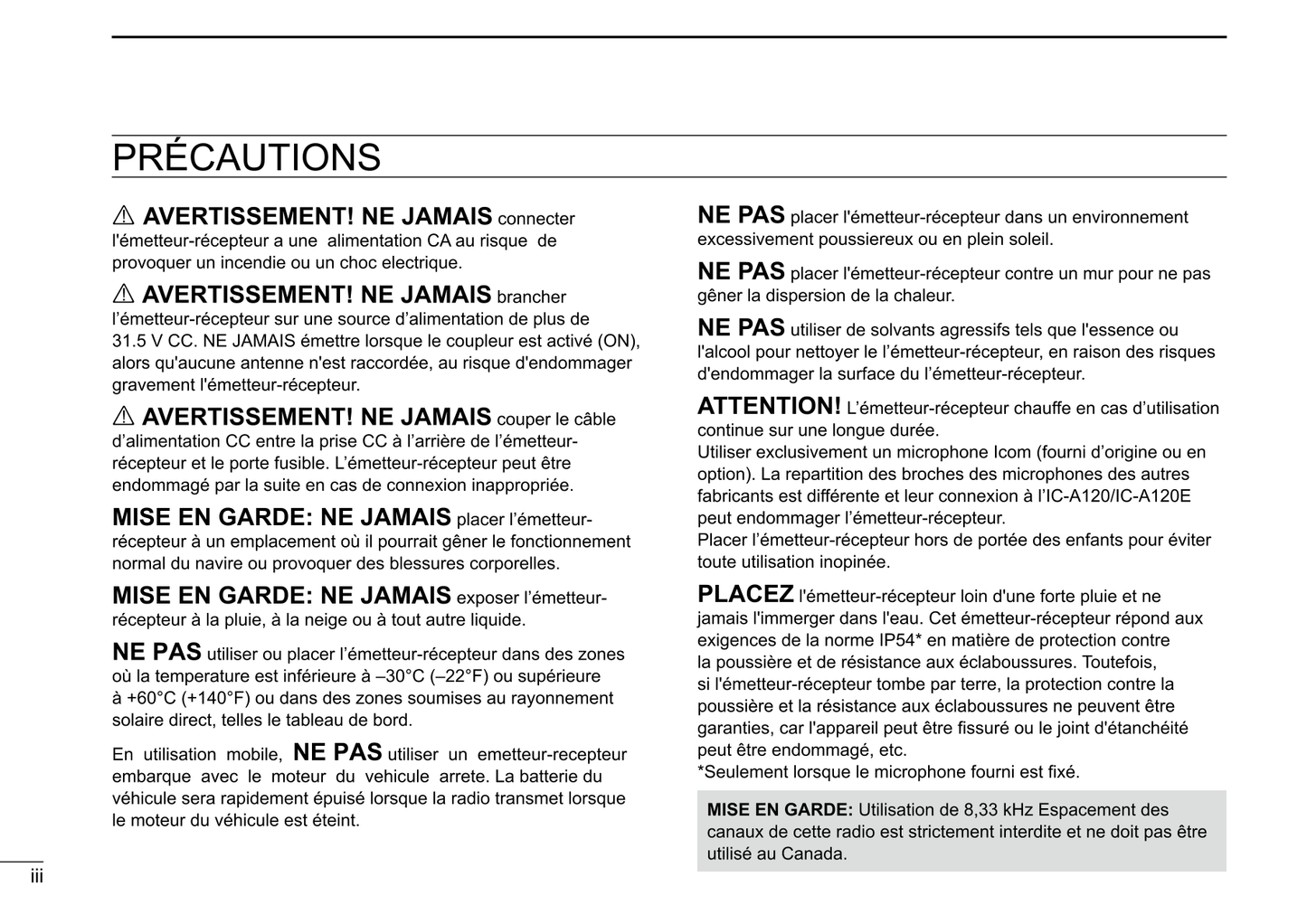 Icom IC-A120 VHF Air Band Transceiver Owner/ User Manual (Pages: 24)