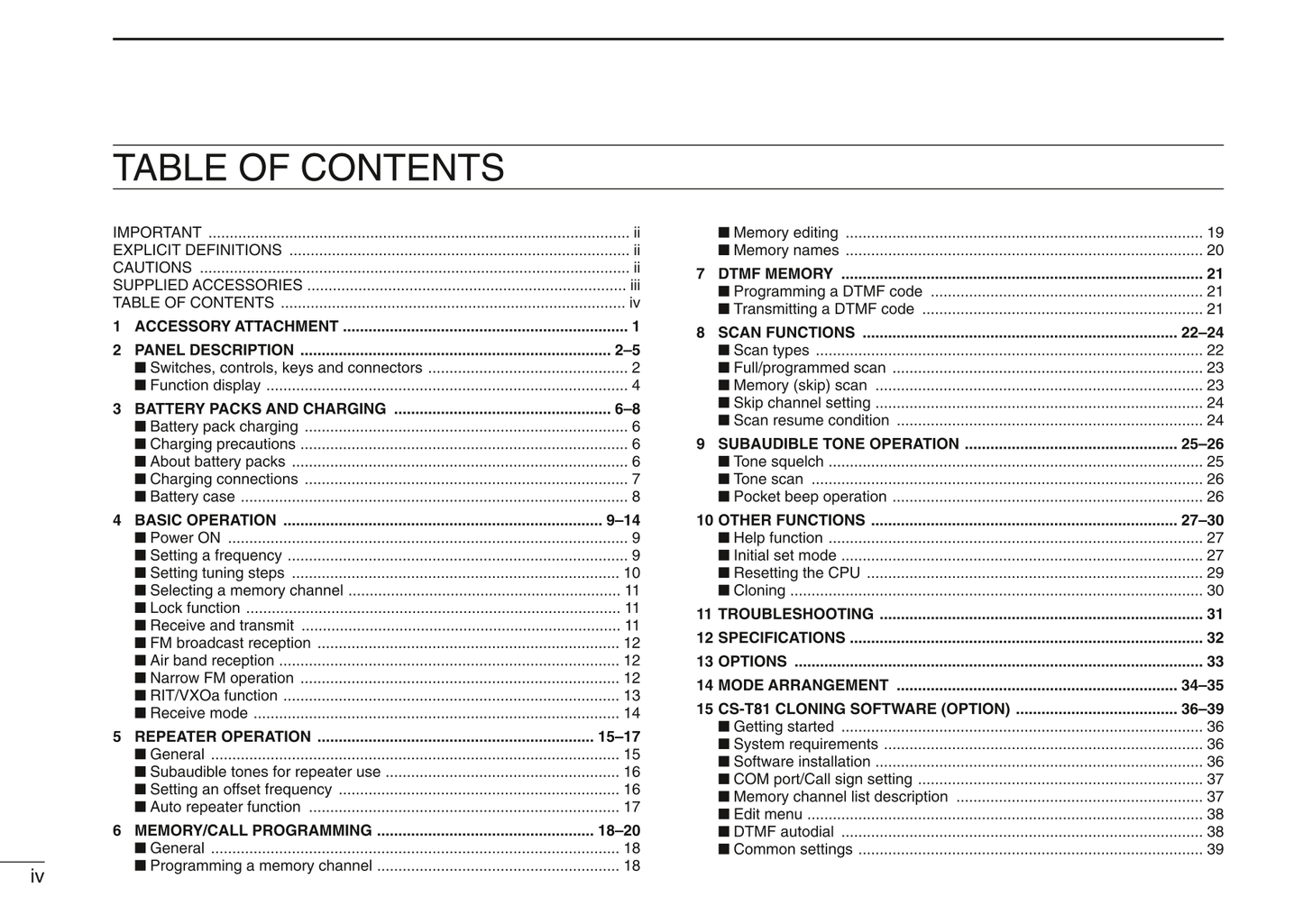 Icom IC-T81 A & E Multi-Band FM Transceiver Owner/ User Manual (Pages: 40)