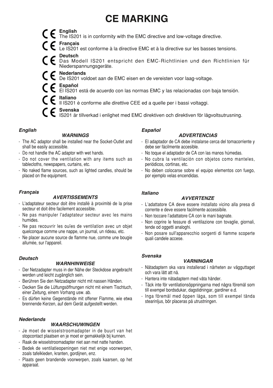 Marantz IS201 i Pod Dock Audio System Owner/ User Manual (Pages: 26)