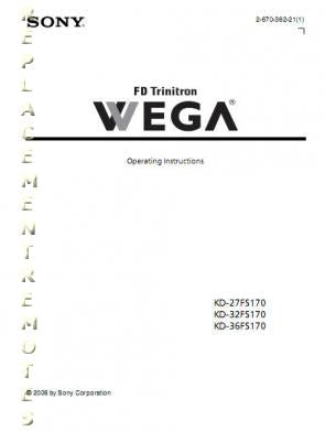 Sony KD27FS170OM TV Operating Manual