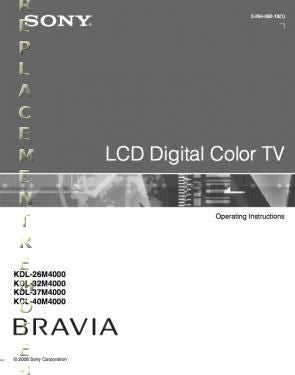 Sony KDL26M4000 KDL32M4000 KDL37M4000 TV Operating Manual