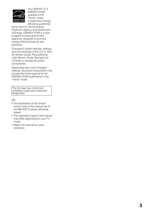 Sony KDL46HX750 KDL46HX751 KDL55HX750 TV Operating Manual