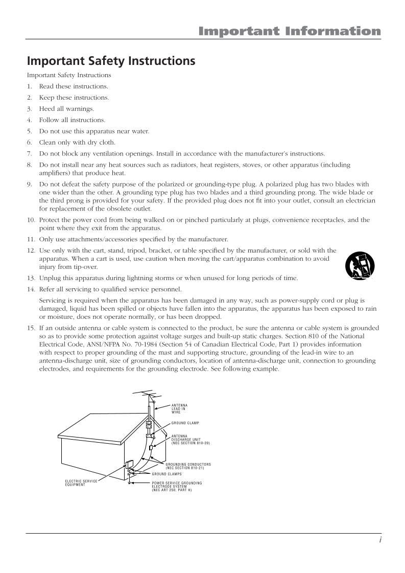RCA L23W10 L26W11 L32W11 TV Operating Manual