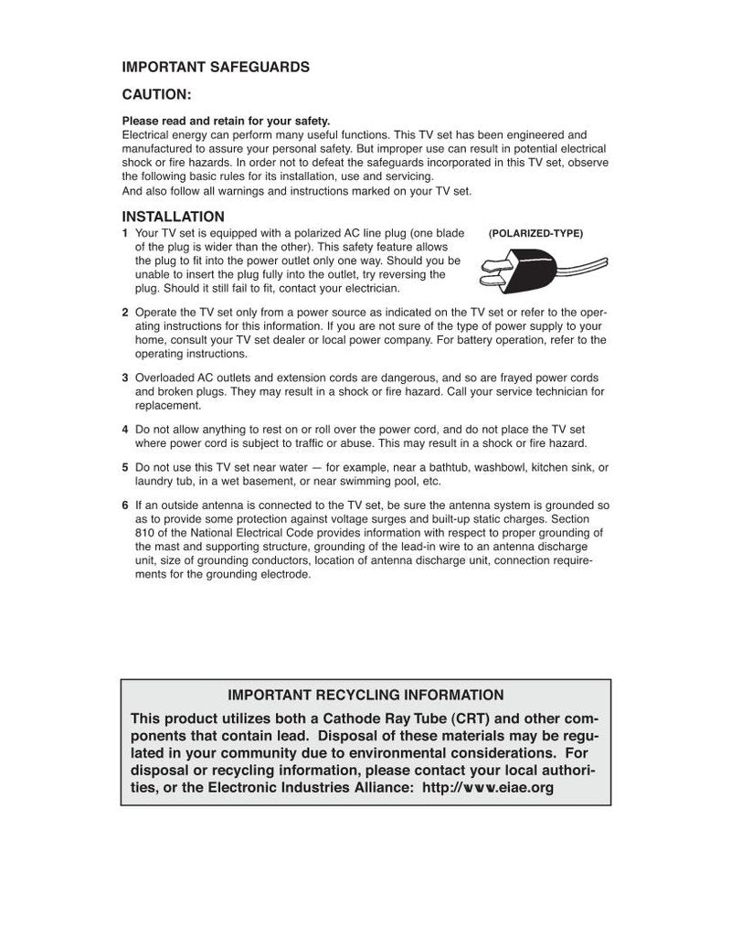 JVC AV27 D 503 AV32 203 303 TV Operating Manual