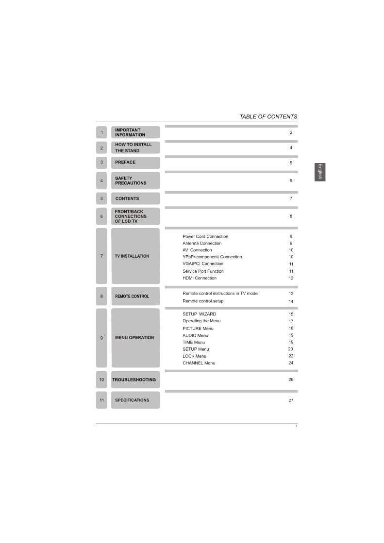 Westinghouse LD4070Z TV Operating Manual