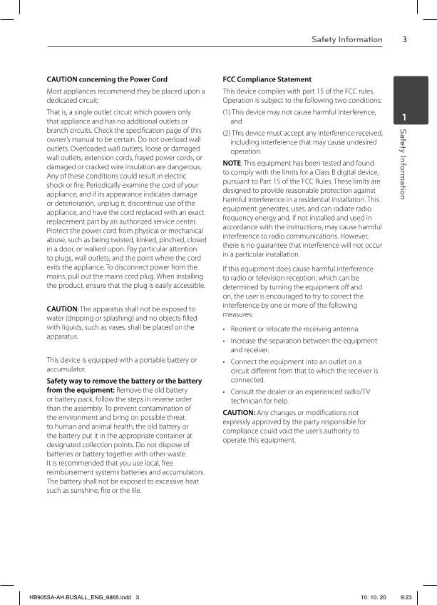 LG LHB335 Blu-Ray DVD Player Operating Manual