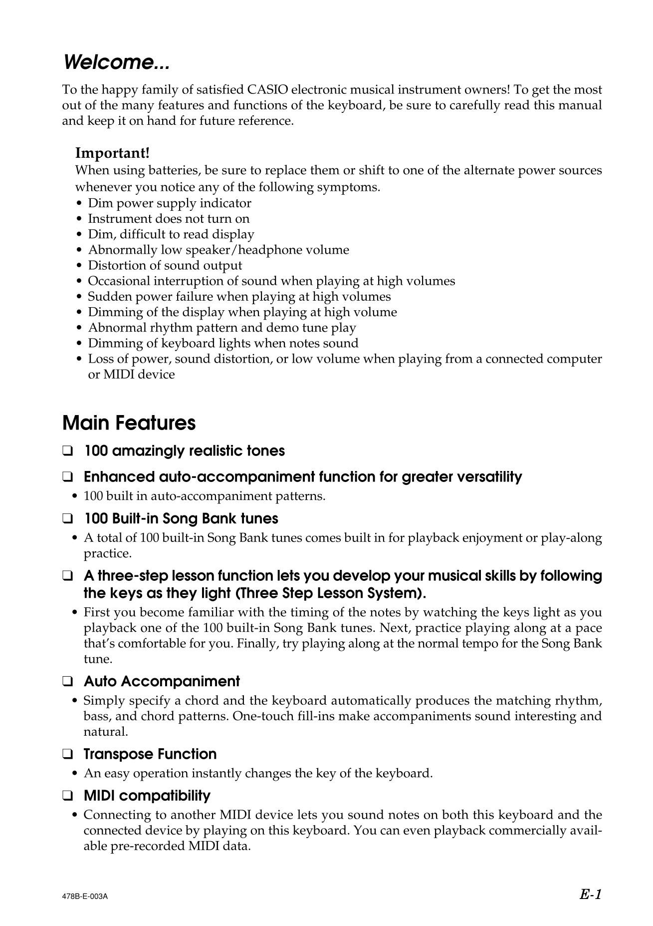 Casio LK-40 & LK-42 Keyboard Piano Owner's/ User Manual (Pages: 59)