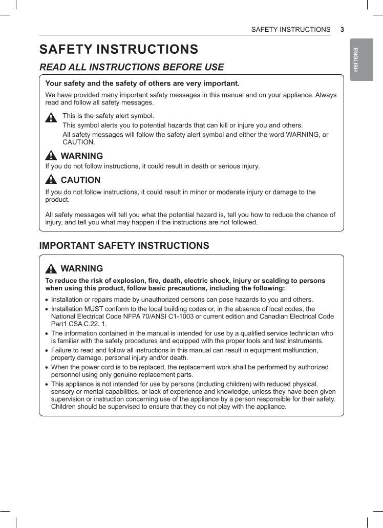 LG LSN180 HSV4 Air Conditioner Unit Operating Manual