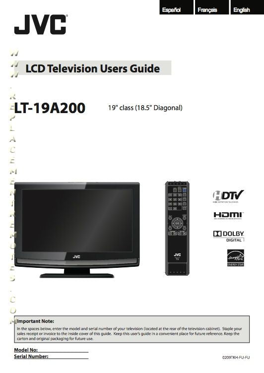 JVC LT19 A 200 200AK TV Operating Manual
