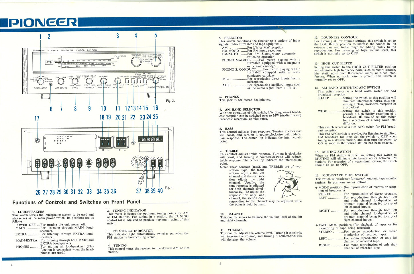Pioneer LX-880 AM/FM Stereo Receiver Service Manual (Pages: 26)