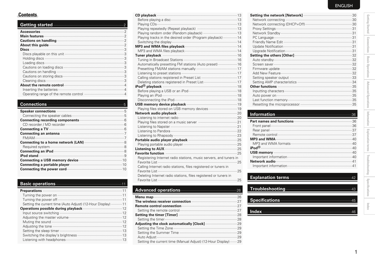 Marantz M-CR603 CD Player Receiver Owner/ User Manual (Pages: 52)