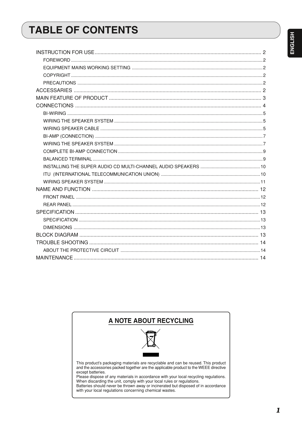 Marantz MA-9 S 2 Amplifier Owner/ User Manual (Pages: 19)