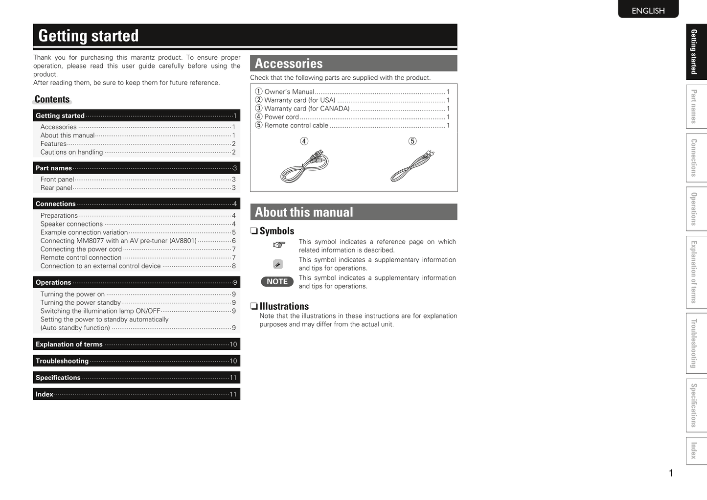 Marantz MM8077 Amplifier Owner/ User Manual (Pages: 18)
