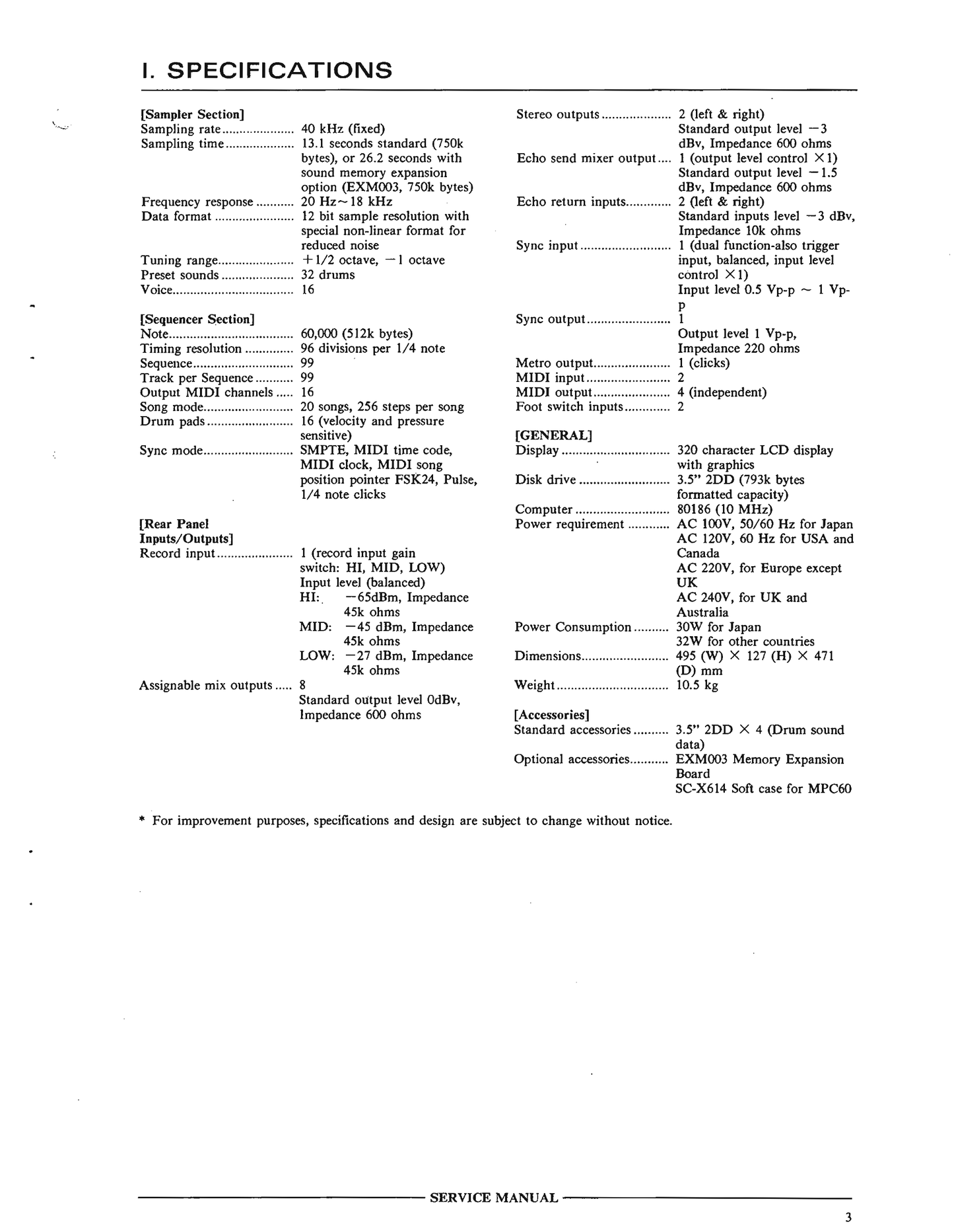 Akai MPC60 & EXM003 MIDI Production Center Service Manual (Pages: 65)