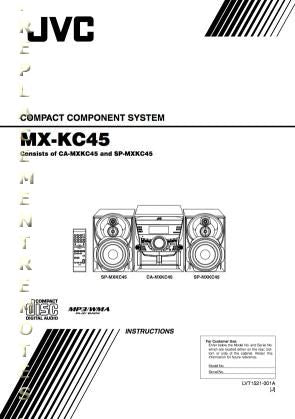 JVC MXKC45 MXKC45J Audio System Operating Manual