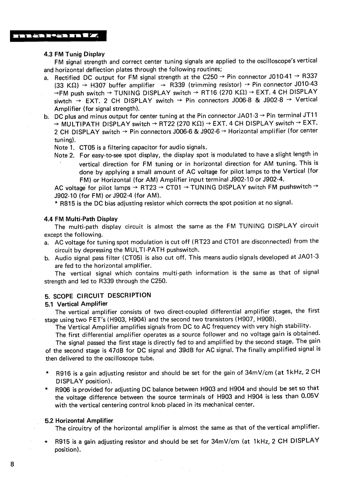 Marantz Model 150 FM/AM Stereophonic Tuner Service Manual (Pages: 38)