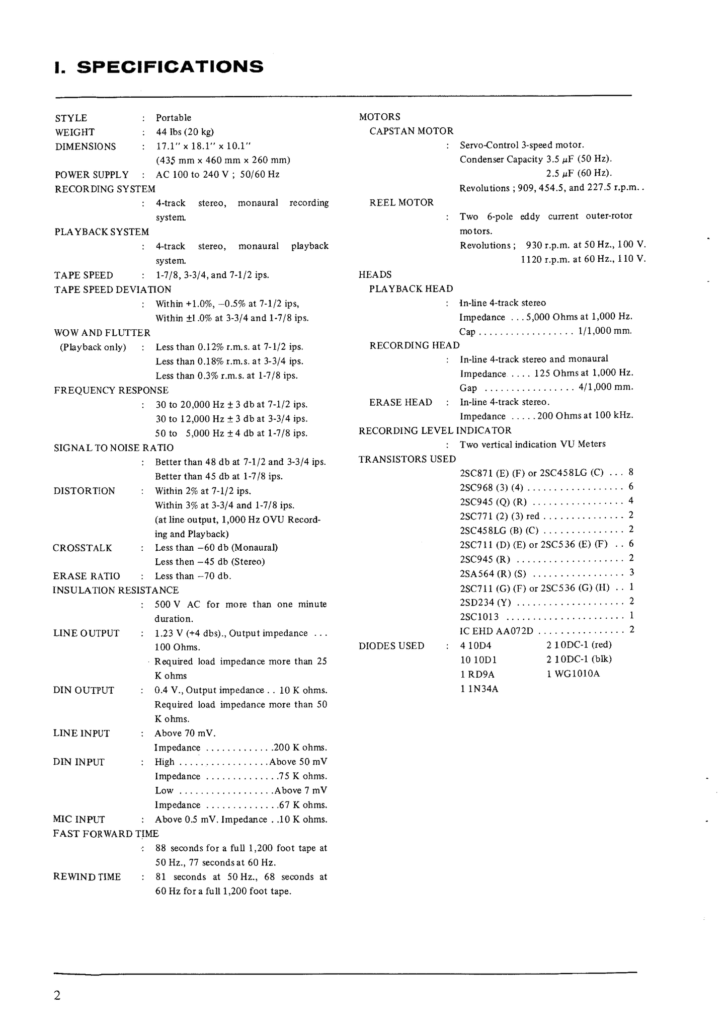 Akai Model 250D Reel to Tape Deck Service Manual (Pages: 26)