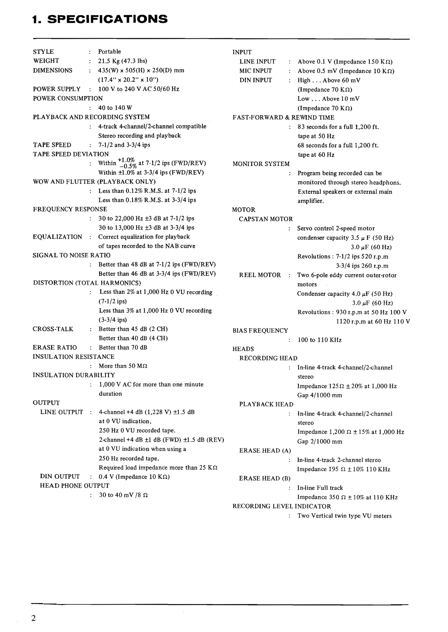 Akai Model 280D-SS Reel to Tape Deck Service Manual (Pages: 38)